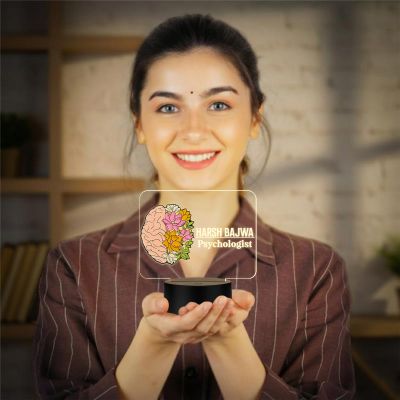 Personalized Doctor LED Night Lamp with Warm White Light Thankyou Gift for Doctor Appreciation Gift for Doctor Clinic & Hospital Decor Light (Psychologist Doctor Lamp)